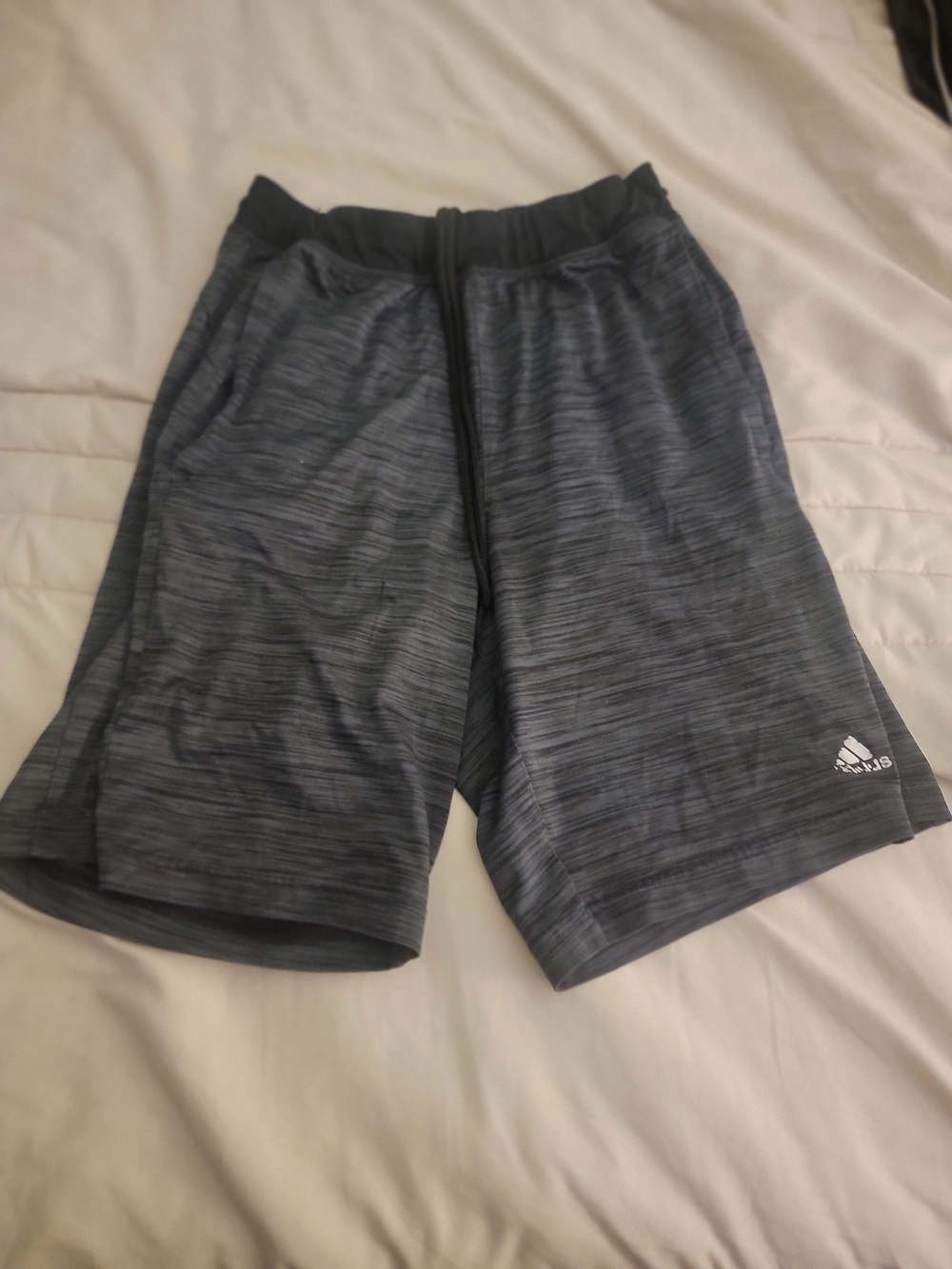 adidas Men’s Heathered Dark Gray Athletic Shorts